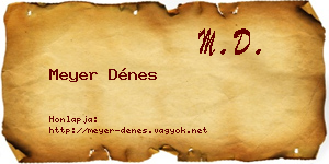 Meyer Dénes névjegykártya